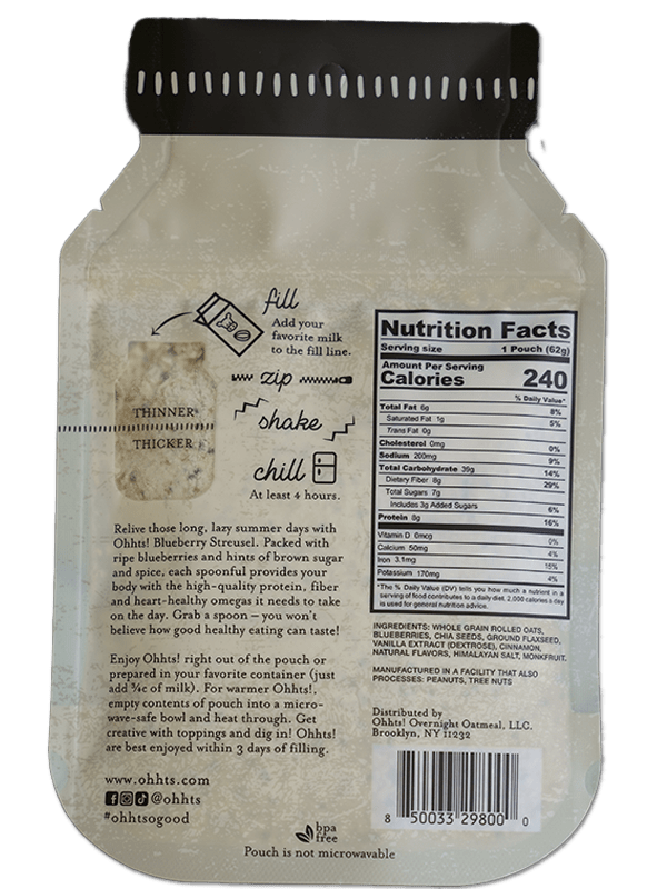 Ohhts! Blueberry Streusel Overnight Oatmeal