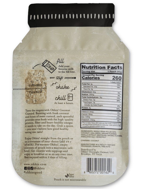 Ohhts! Coconut Custard Overnight Oatmeal